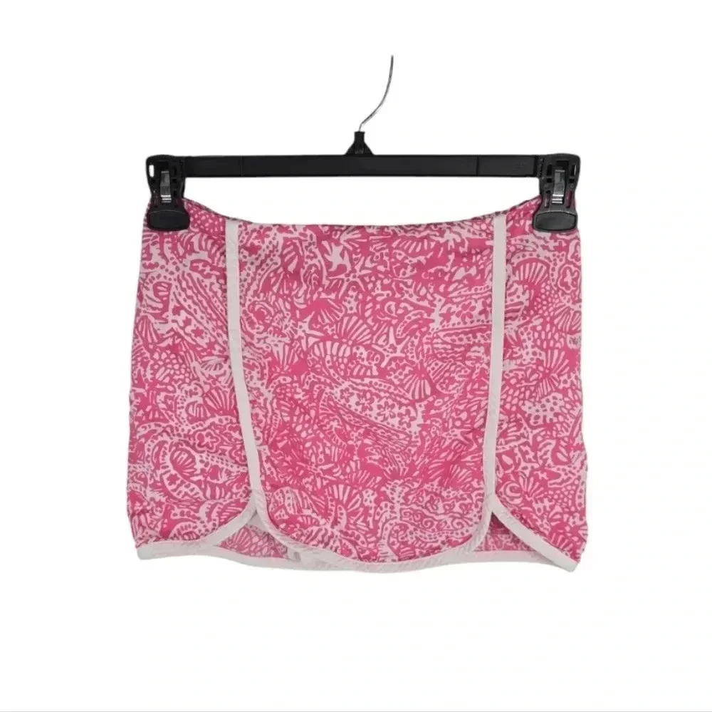 {Lily Pulitzer} Pink and White Cala Skort Hotty Get Crackin - Size 0 - Picture 3 of 11